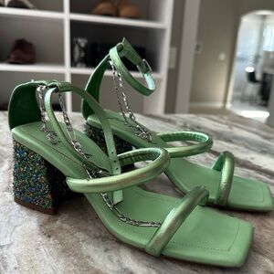 Sparkly Green Heels